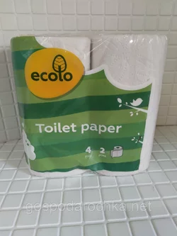 Туалетная бумага Ecolo 4 рулона.