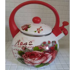 Чайник эмалированный  FT7 33L 2.2L Роза  ZAUBERG  для плиты