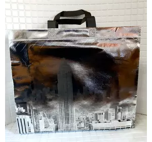 Эко сумка Ламинация, "New York",420х350х120,90 гр./м2,на молнии 400 мм