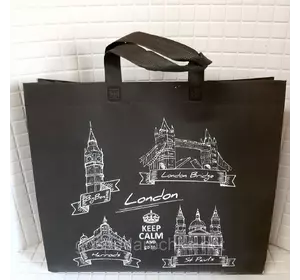 Эко сумка "London", темно-серый,385х320х120,90 гр./м2,без молнии,400 мм