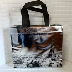 Эко сумка  Ламинация, "Paris",320х270х100,90 гр./м2,на молнии,400 мм